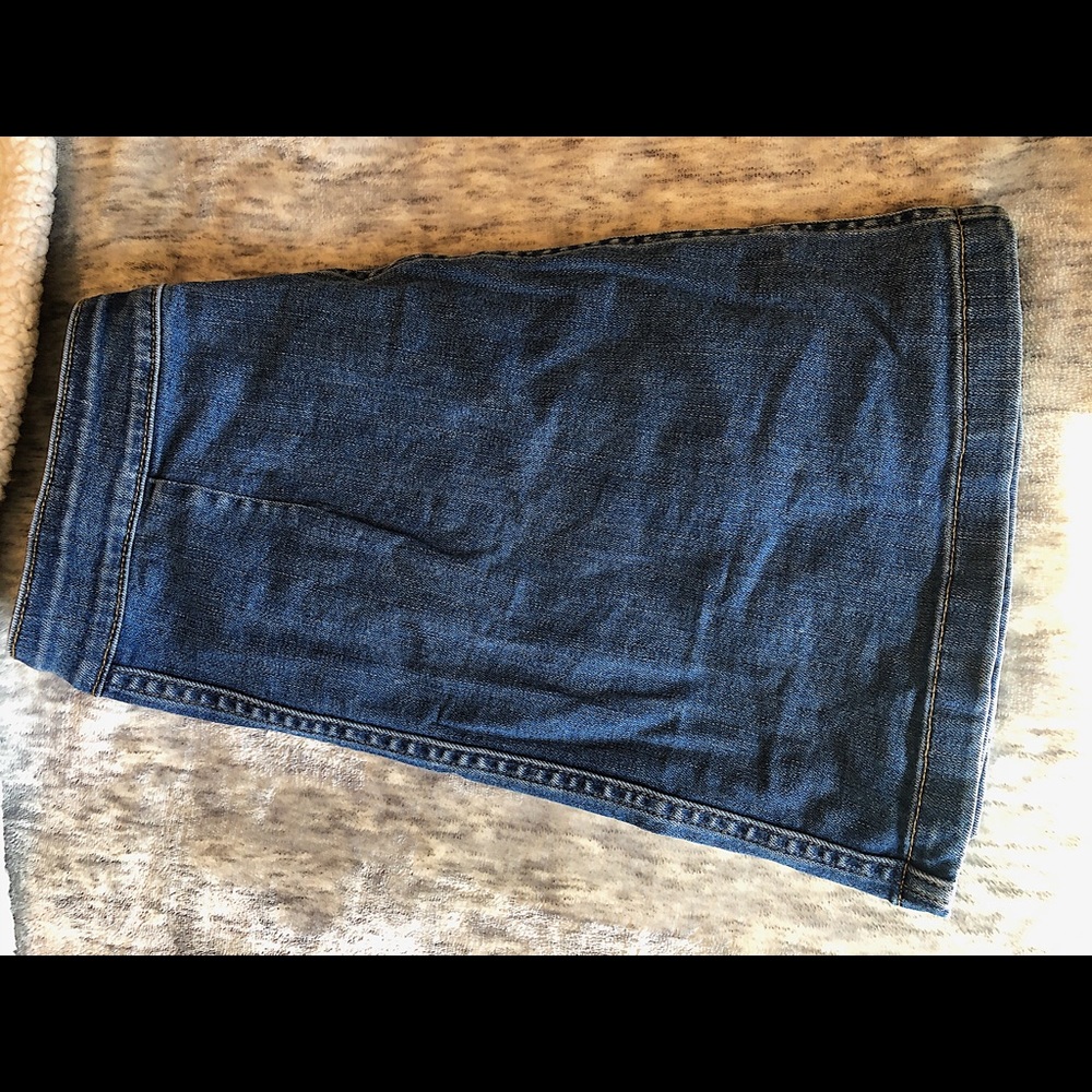 High-waisted denim skirt